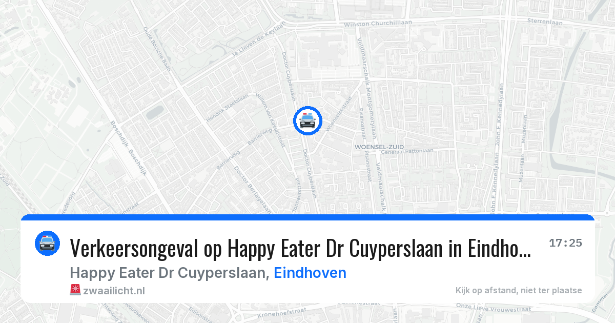Verkeersongeval op Happy Eater Dr Cuyperslaan in Eindhoven — 18 mrt 2026