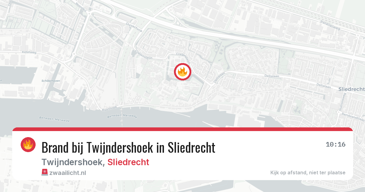 Brand bij Twijndershoek in Sliedrecht — 21 jun 2026