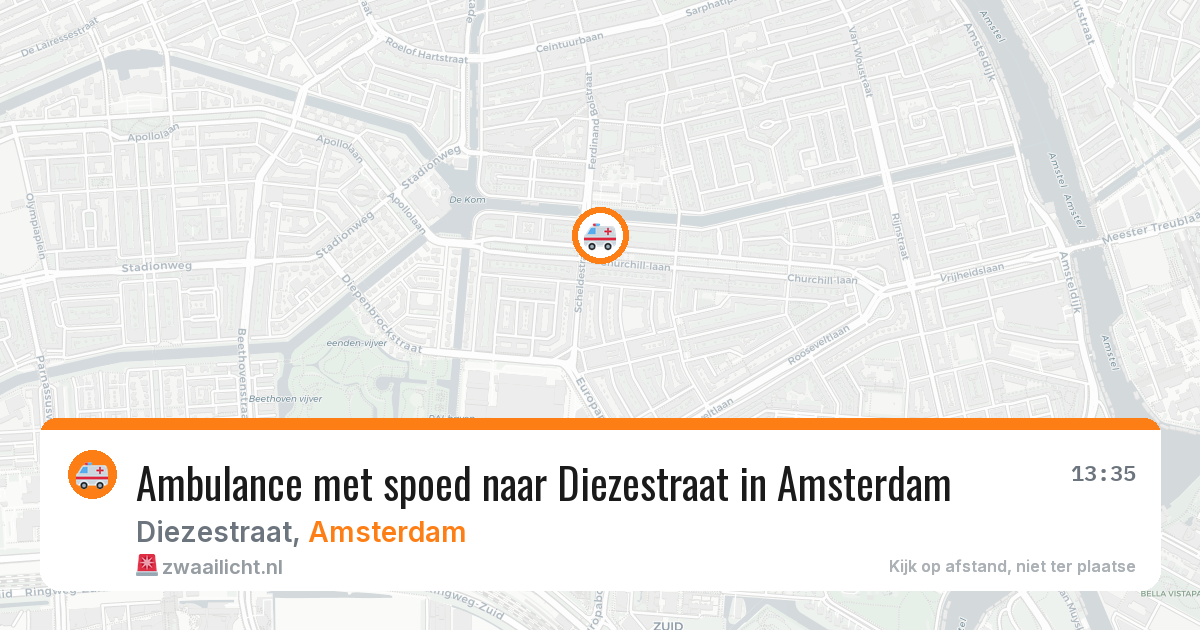 Ambulance met spoed naar Diezestraat in Amsterdam — 18 jun 2026