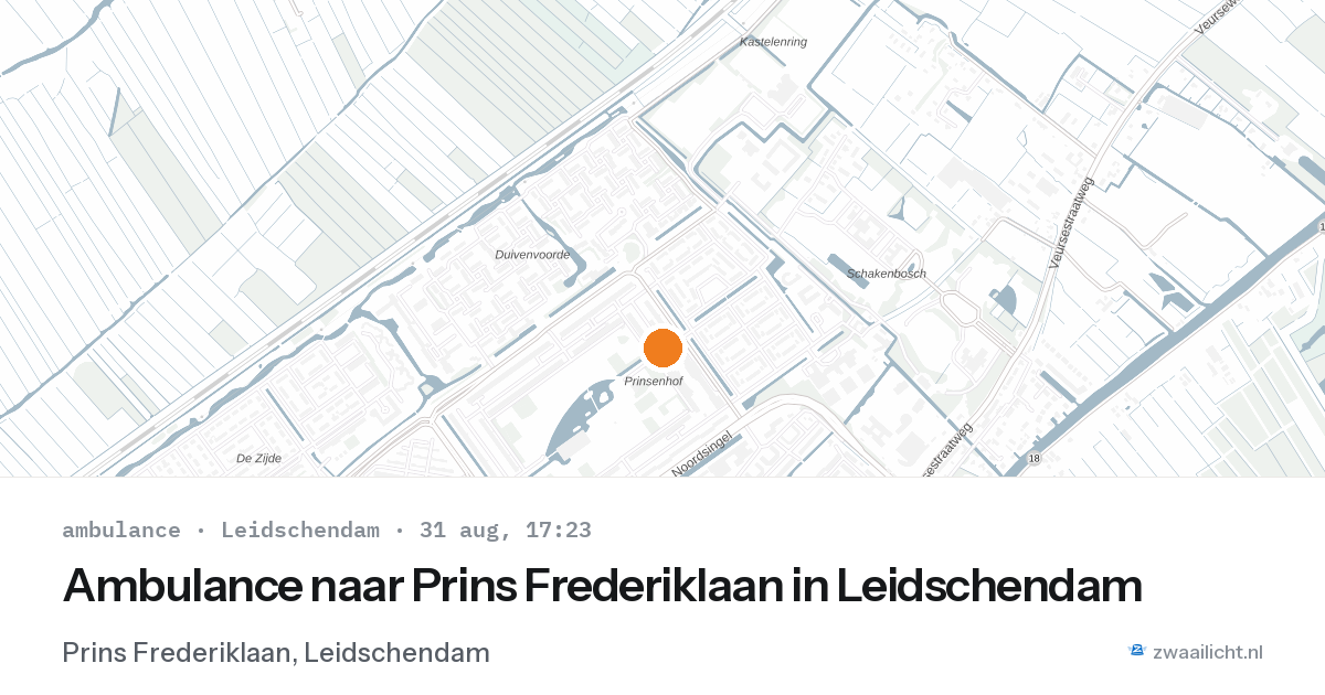 Ambulance naar Prins Frederiklaan in Leidschendam — 31 aug 2026