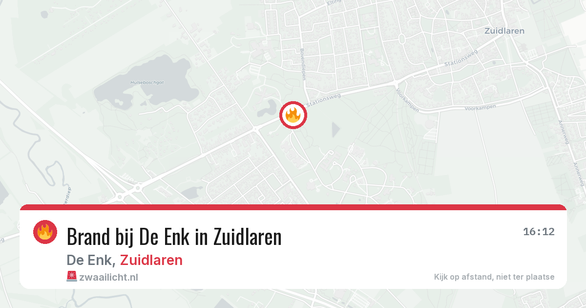 Brand bij De Enk in Zuidlaren — 1 apr 2026