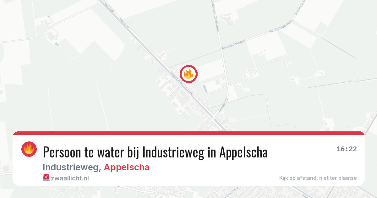 Persoon te water bij Industrieweg in Appelscha — 23 apr 2026