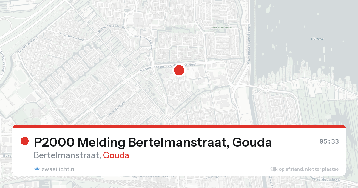 P2000 Melding Bertelmanstraat, Gouda — 8 feb 2026