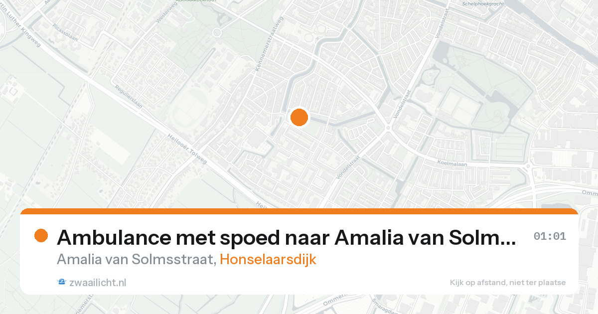 Ambulance met spoed naar Amalia van Solmsstraat in Honselaarsdijk — 17 aug 2026