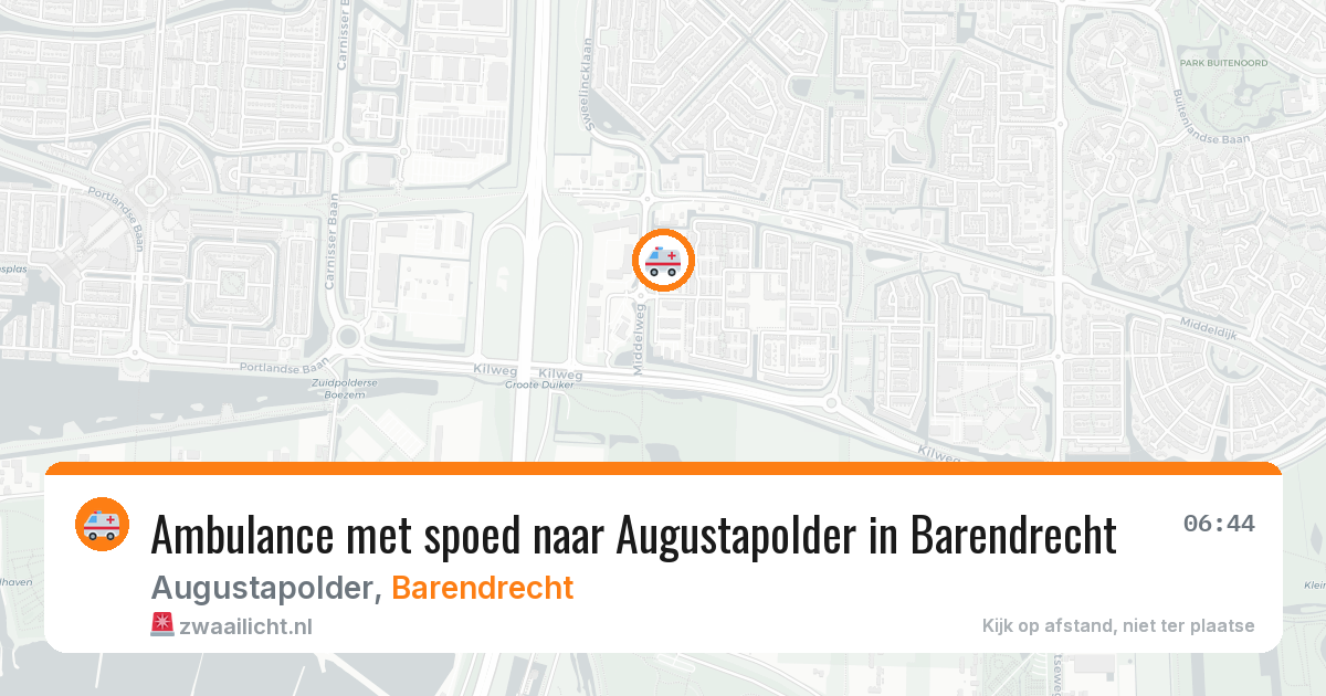 Ambulance met spoed naar Augustapolder in Barendrecht — 22 mei 2026
