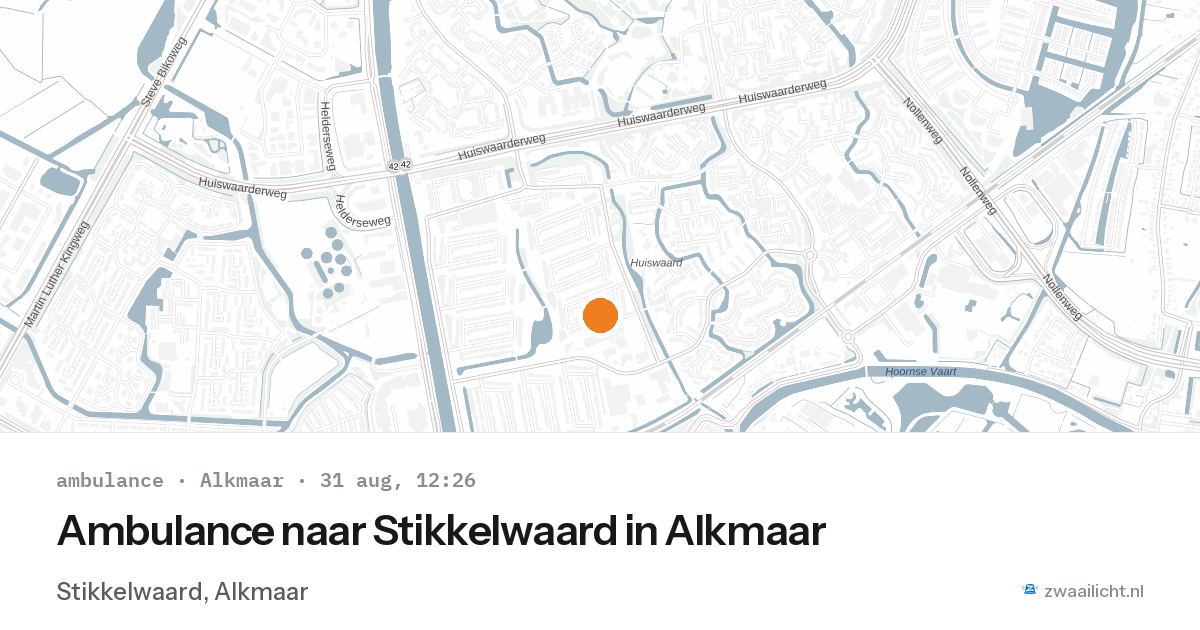 Ambulance naar Stikkelwaard in Alkmaar — 31 aug 2026
