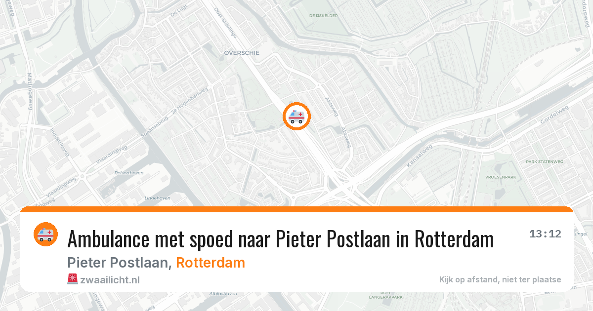 Ambulance met spoed naar Pieter Postlaan in Rotterdam — 21 apr 2026
