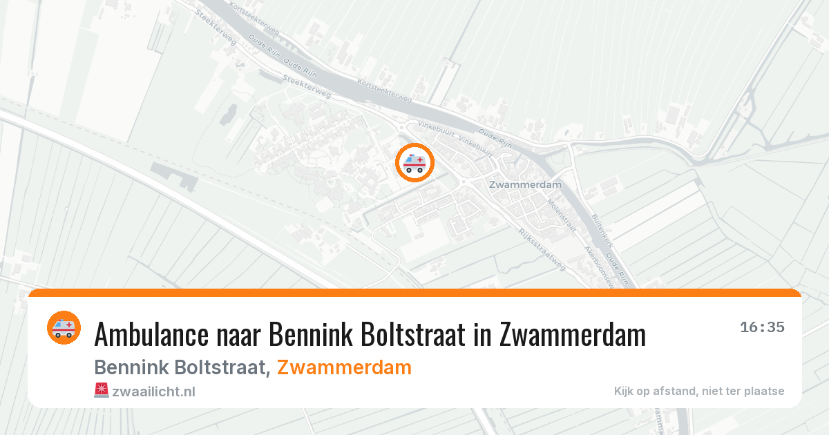 Ambulance naar Bennink Boltstraat in Zwammerdam — 23 mrt 2026