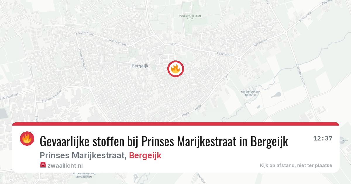 Gevaarlijke stoffen bij Prinses Marijkestraat in Bergeijk — 12 feb 2026