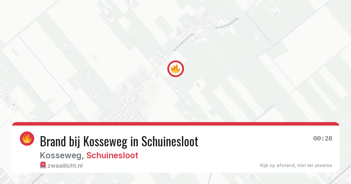 Brand bij Kosseweg in Schuinesloot — 2 aug 2026