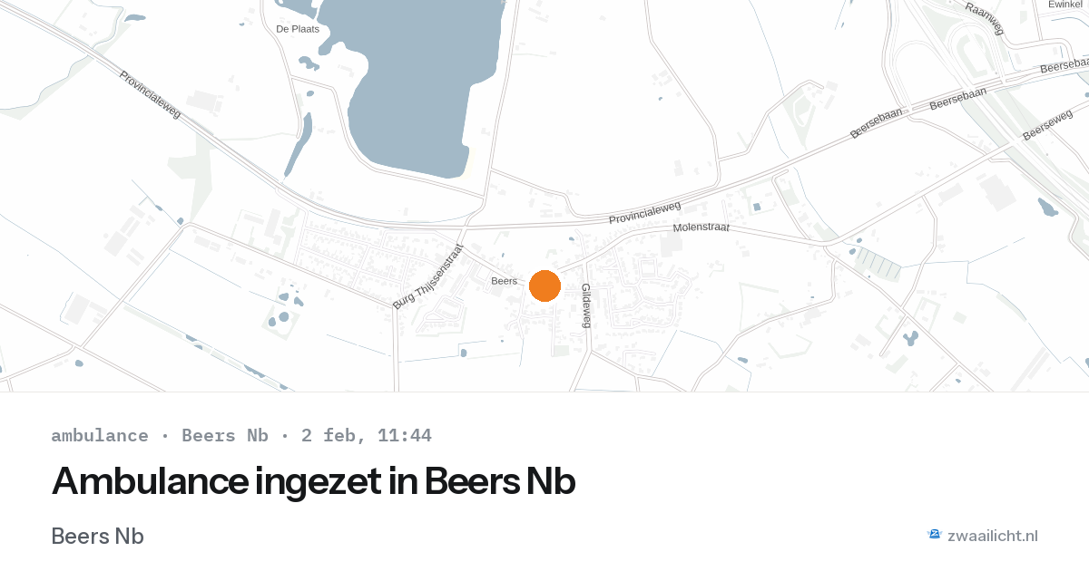 Ambulance ingezet in Beers Nb — 2 feb 2026