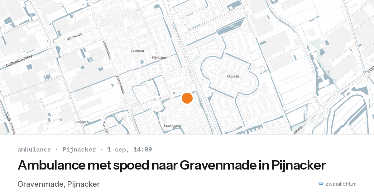 Ambulance met spoed naar Gravenmade in Pijnacker — 1 sep 2026
