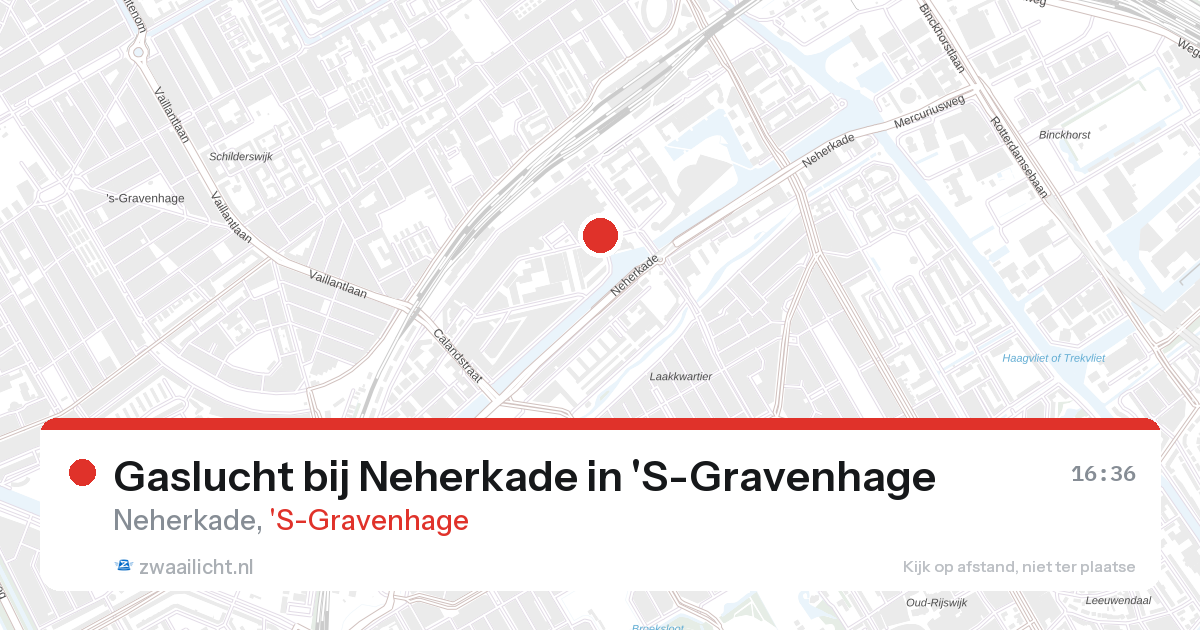 Gaslucht bij Neherkade in 'S-Gravenhage — 28 aug 2026