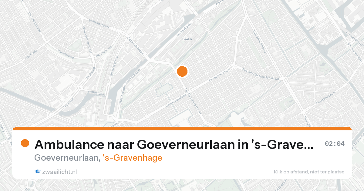 Ambulance naar Goeverneurlaan in 's-Gravenhage — 20 aug 2026