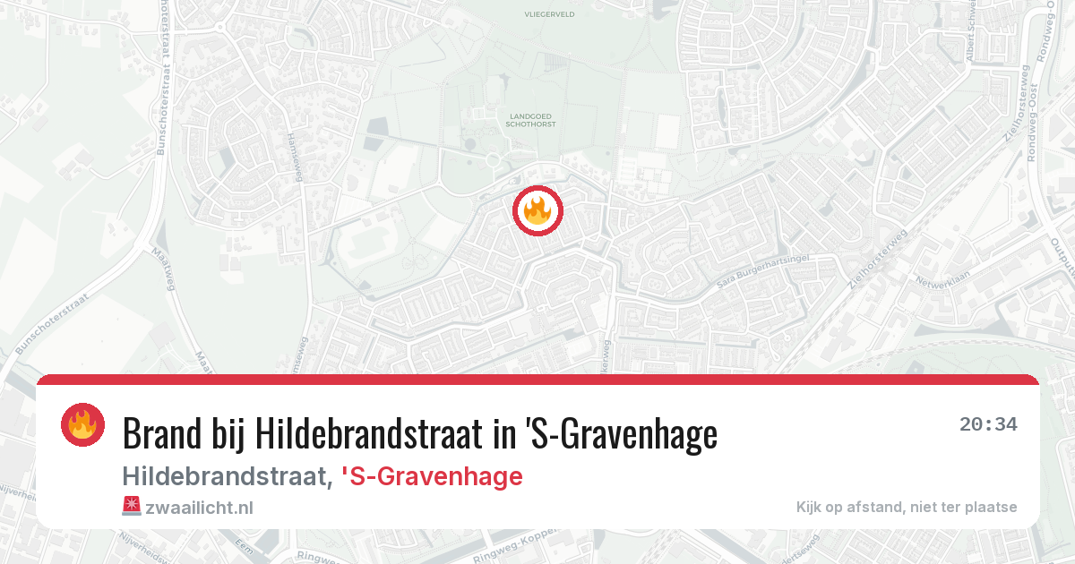 Brand bij Hildebrandstraat in 'S-Gravenhage — 22 mrt 2026