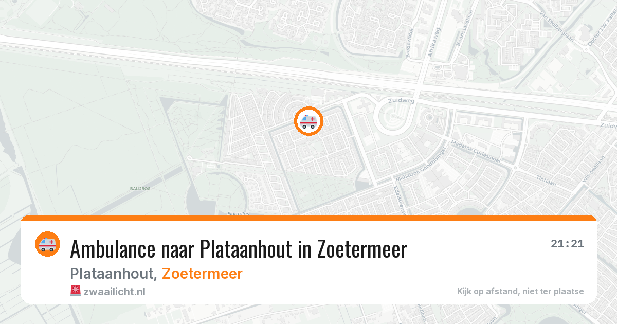 Ambulance naar Plataanhout in Zoetermeer — 8 aug 2026