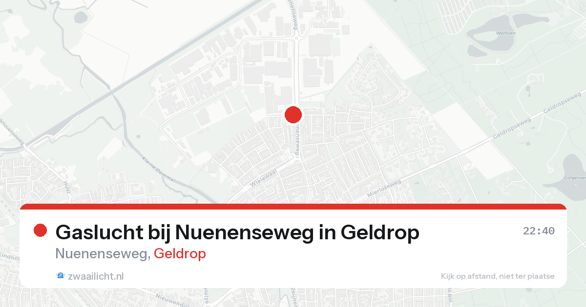 Gaslucht bij Nuenenseweg in Geldrop — 10 mrt 2026