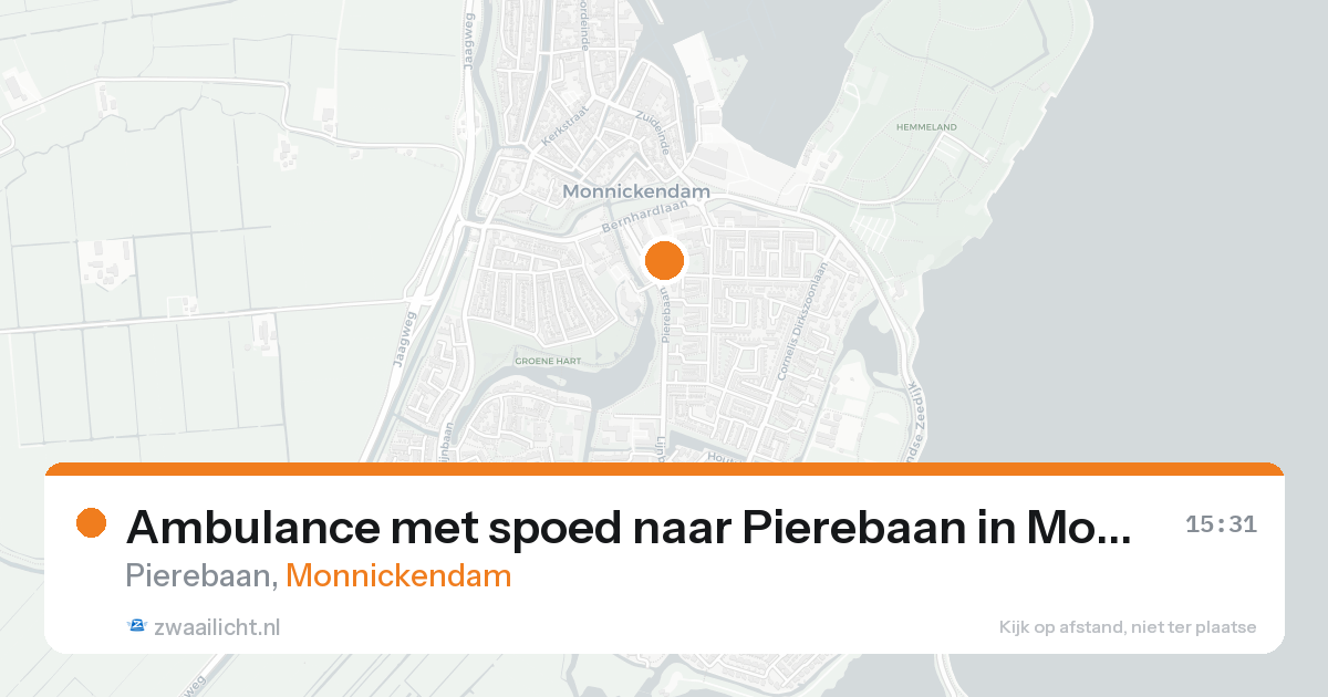 Ambulance met spoed naar Pierebaan in Monnickendam — 18 mei 2026