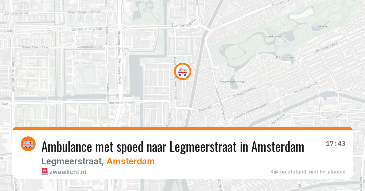 Ambulance met spoed naar Legmeerstraat in Amsterdam — 1 jun 2026