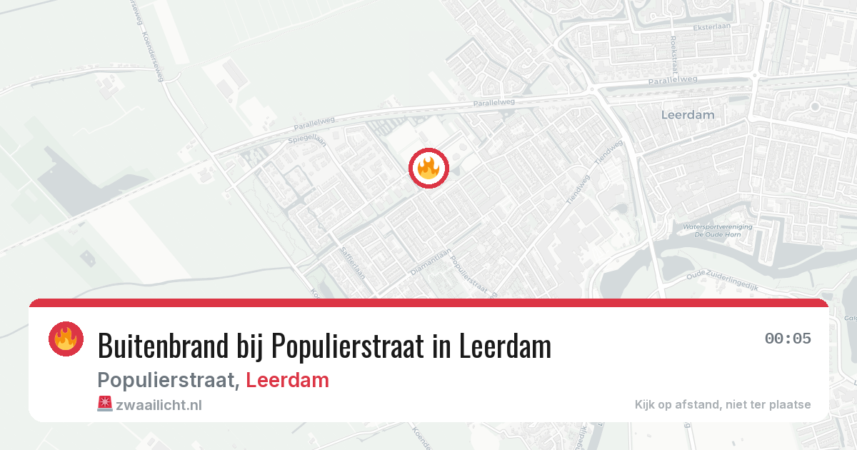Buitenbrand bij Populierstraat in Leerdam — 13 jun 2026