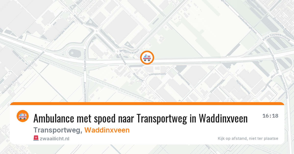 Ambulance met spoed naar Transportweg in Waddinxveen — 25 jun 2026