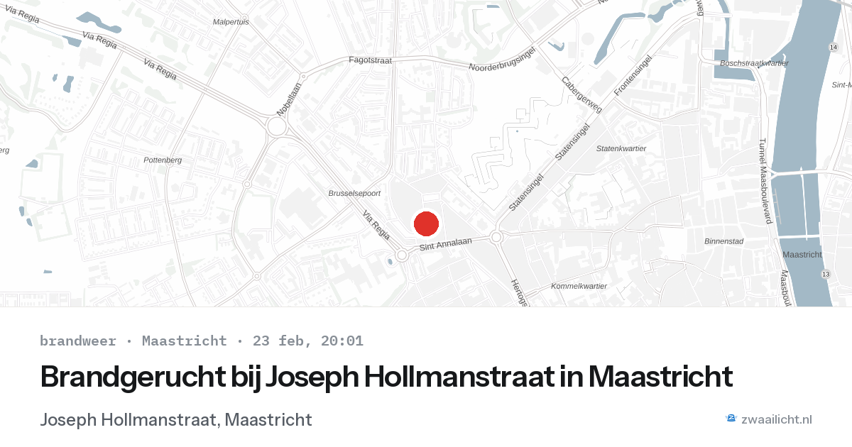 Brandgerucht bij Joseph Hollmanstraat in Maastricht — 23 feb 2026