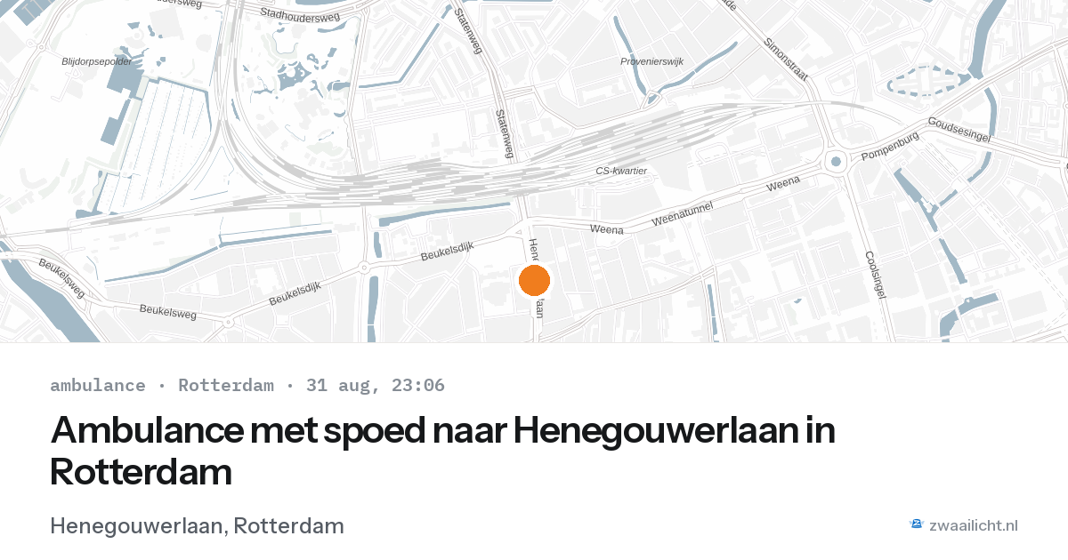 Ambulance met spoed naar Henegouwerlaan in Rotterdam — 31 aug 2026