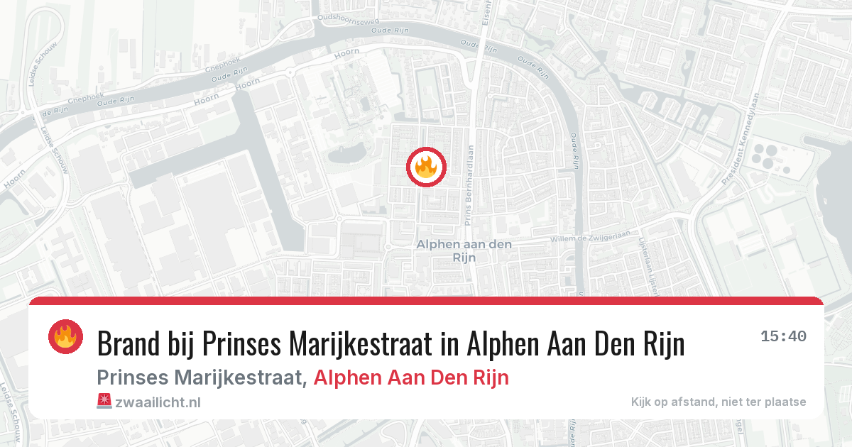 Brand bij Prinses Marijkestraat in Alphen Aan Den Rijn — 10 aug 2026
