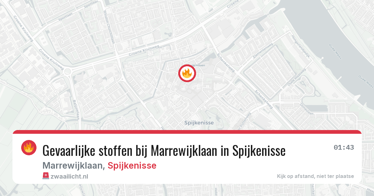 Gevaarlijke stoffen bij Marrewijklaan in Spijkenisse — 30 mei 2026