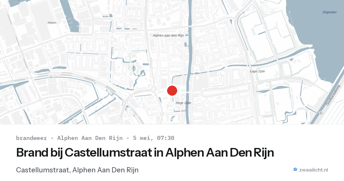 Brand bij Castellumstraat in Alphen Aan Den Rijn — 5 mei 2026