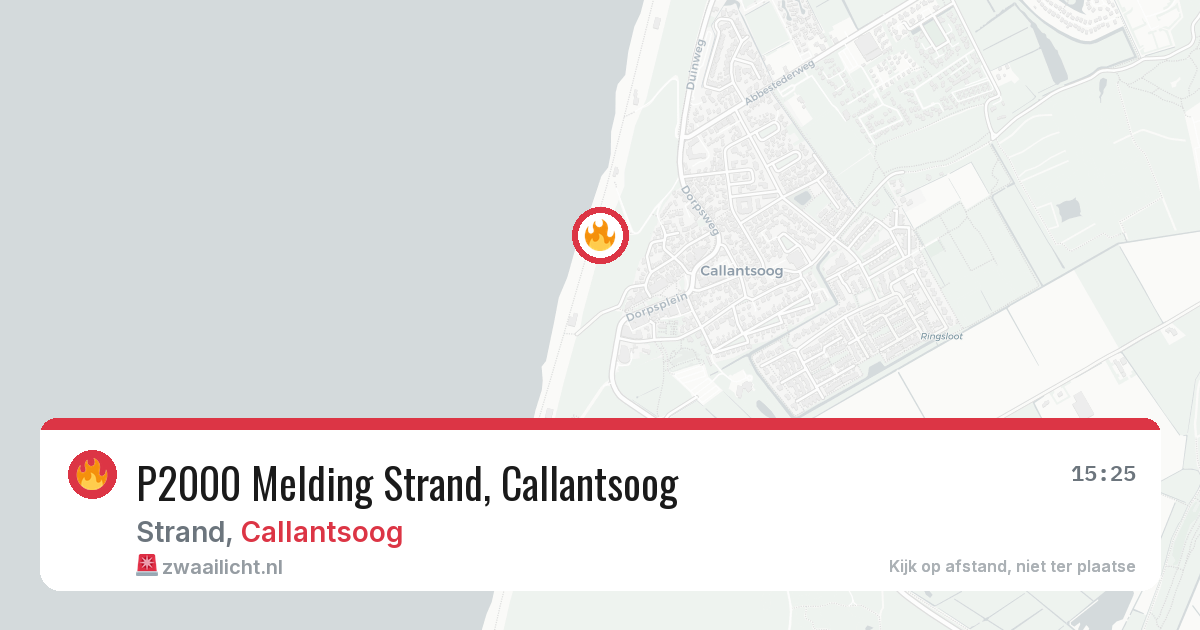 P2000 Melding Strand, Callantsoog — 16 jun 2026