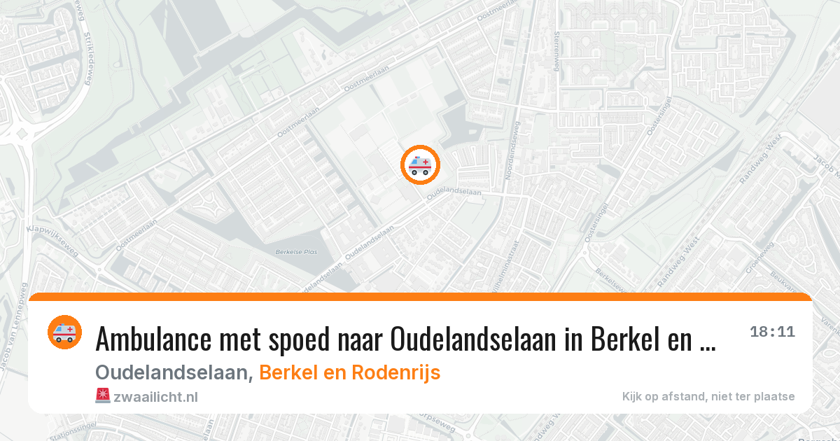 Ambulance met spoed naar Oudelandselaan in Berkel en Rodenrijs — 27 mrt 2026