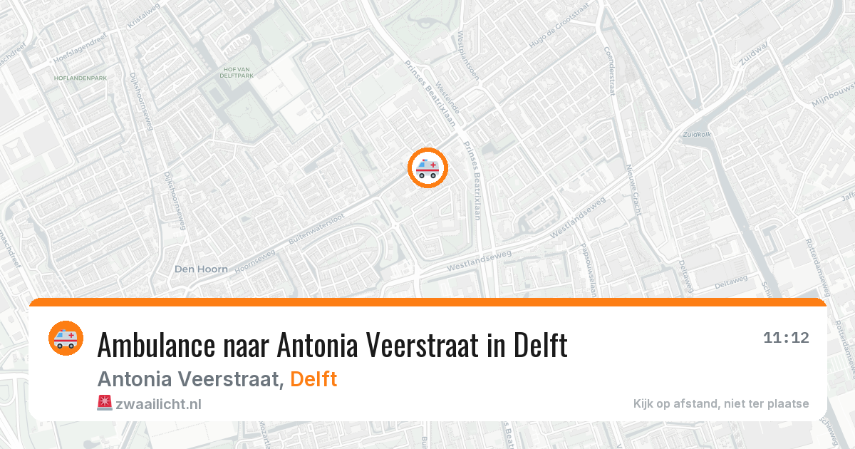 Ambulance naar Antonia Veerstraat in Delft — 8 aug 2026