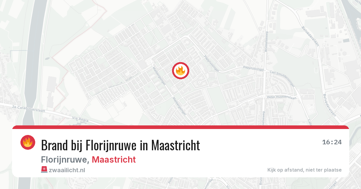 Brand bij Florijnruwe in Maastricht — 26 jul 2026