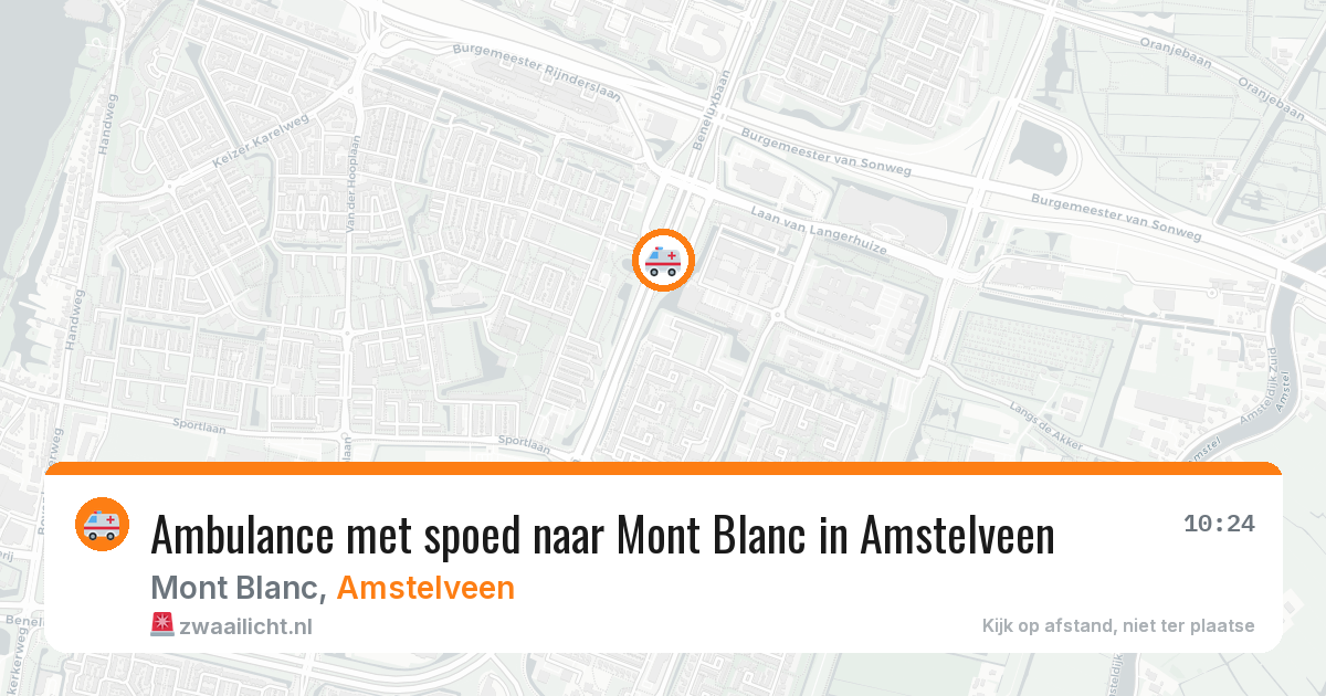 Ambulance met spoed naar Mont Blanc in Amstelveen — 22 jun 2026