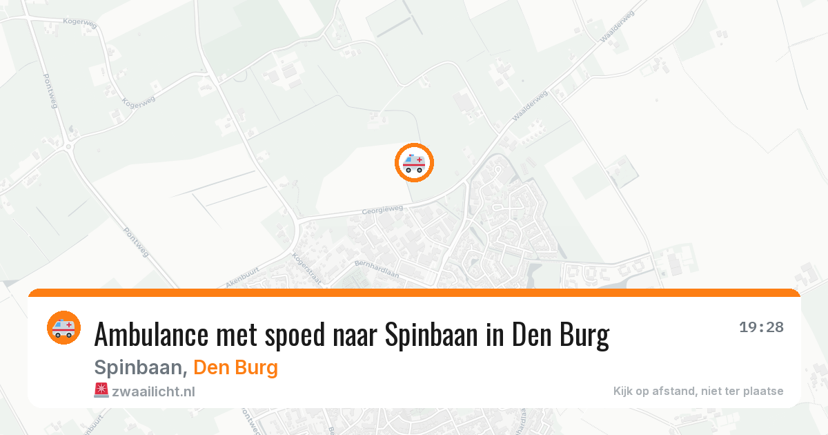 Ambulance met spoed naar Spinbaan in Den Burg — 25 mrt 2026