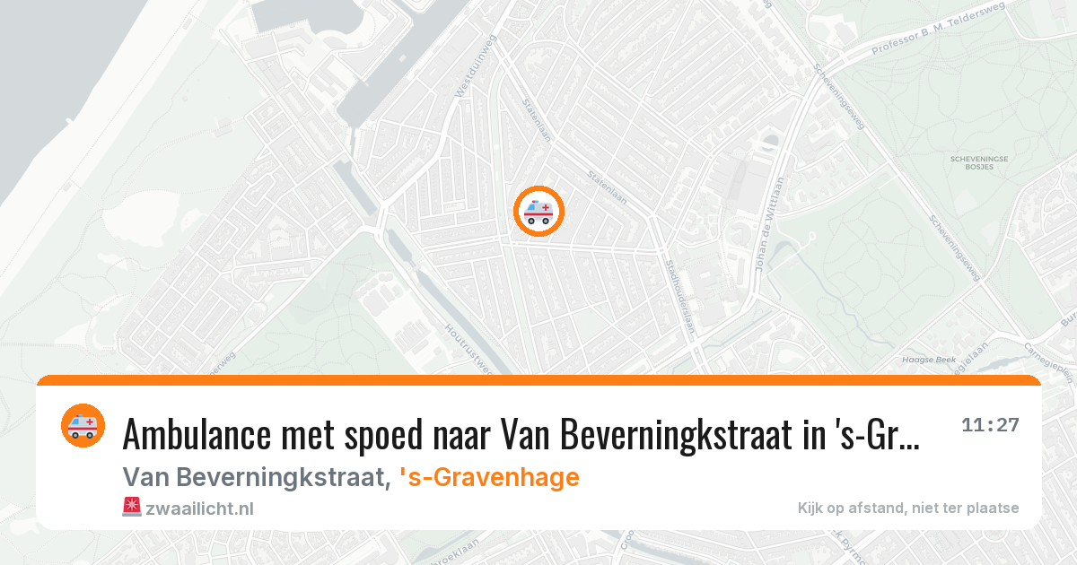 Ambulance met spoed naar Van Beverningkstraat in 's-Gravenhage — 11 jul 2026