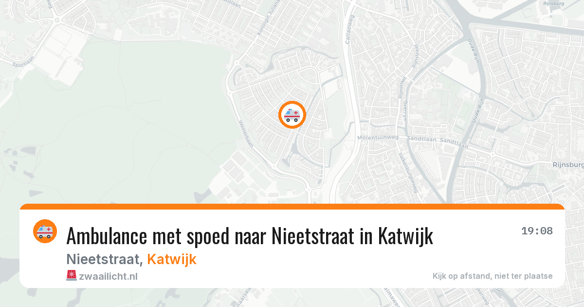 Ambulance met spoed naar Nieetstraat in Katwijk — 21 mrt 2026