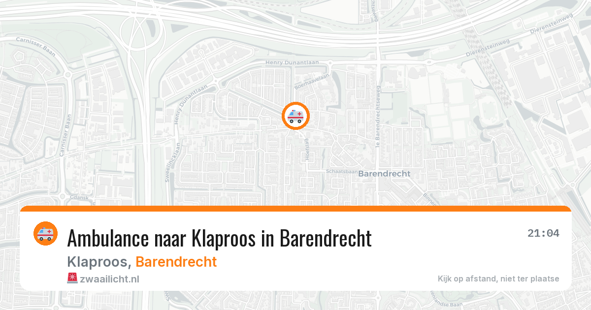 Ambulance naar Klaproos in Barendrecht — 10 apr 2026