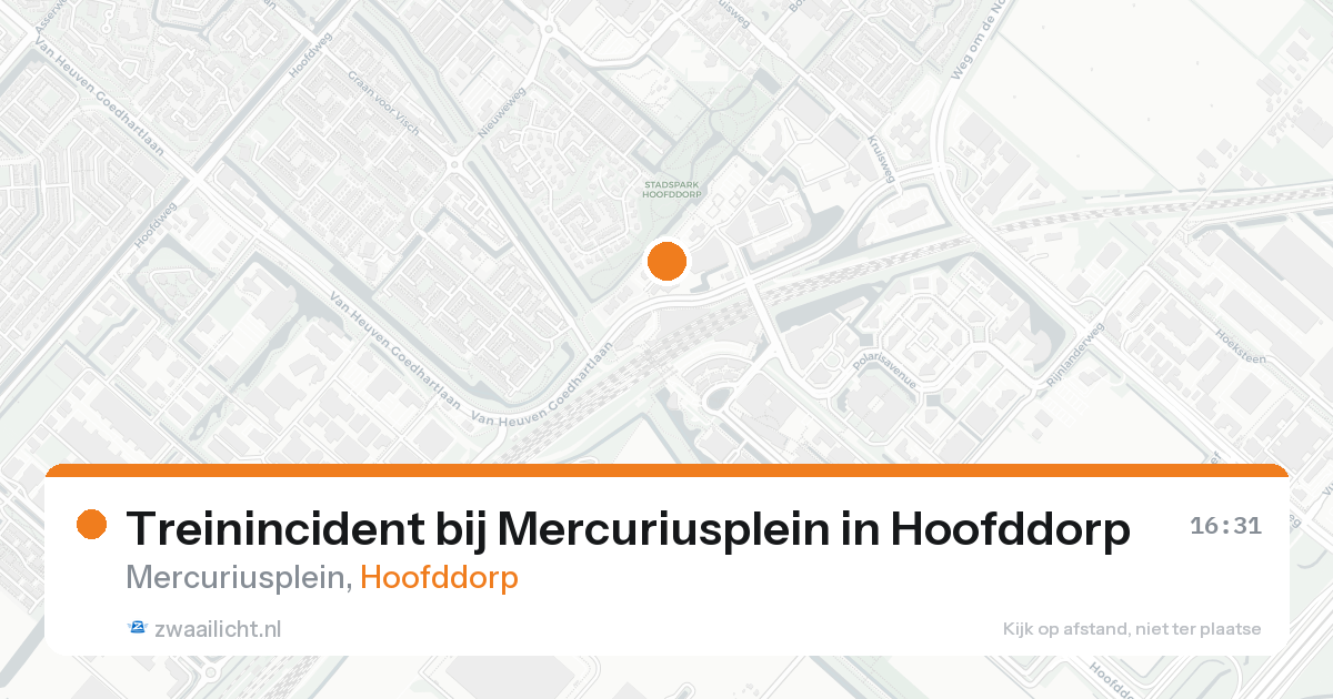 Treinincident bij Mercuriusplein in Hoofddorp — 22 mei 2026