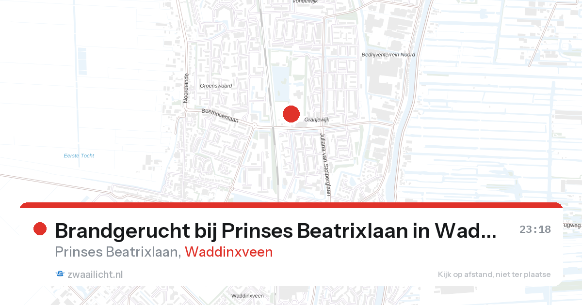 Brandgerucht bij Prinses Beatrixlaan in Waddinxveen — 14 feb 2026