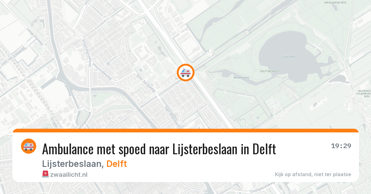 Ambulance met spoed naar Lijsterbeslaan in Delft — 24 jun 2026