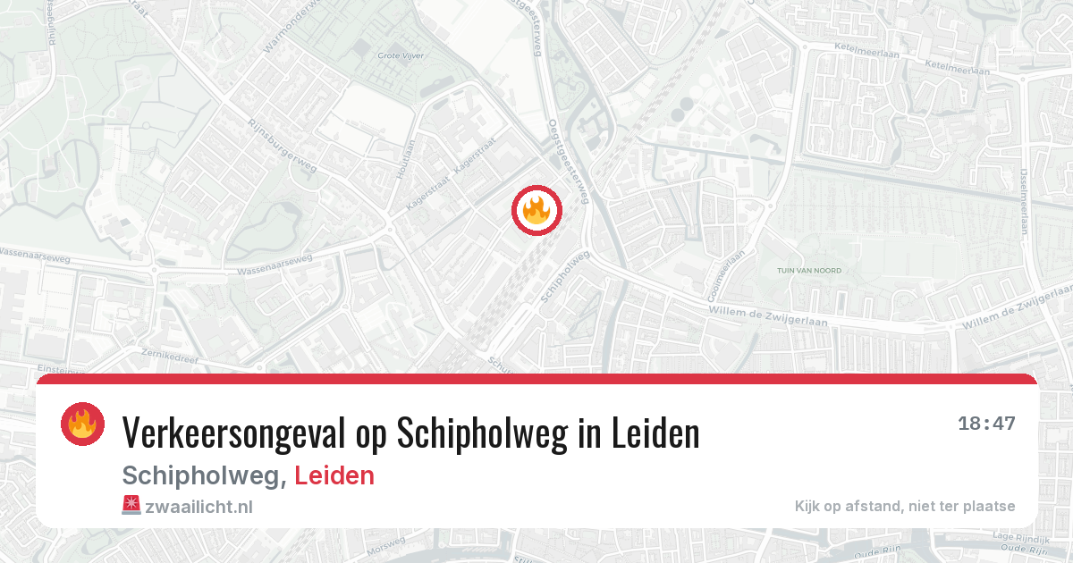 Verkeersongeval op Schipholweg in Leiden — 24 mrt 2026