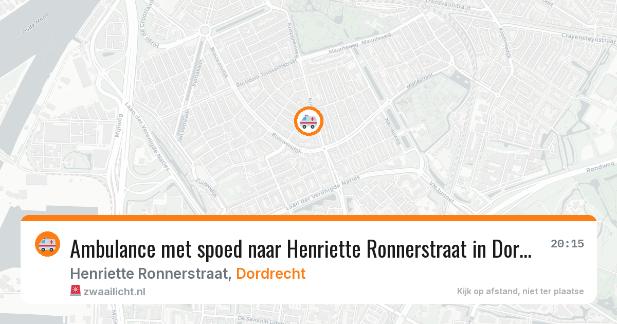 Ambulance met spoed naar Henriette Ronnerstraat in Dordrecht — 1 jul 2026