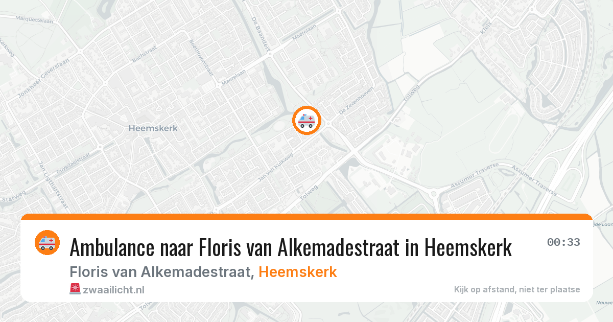 Ambulance naar Floris van Alkemadestraat in Heemskerk — 20 mrt 2026
