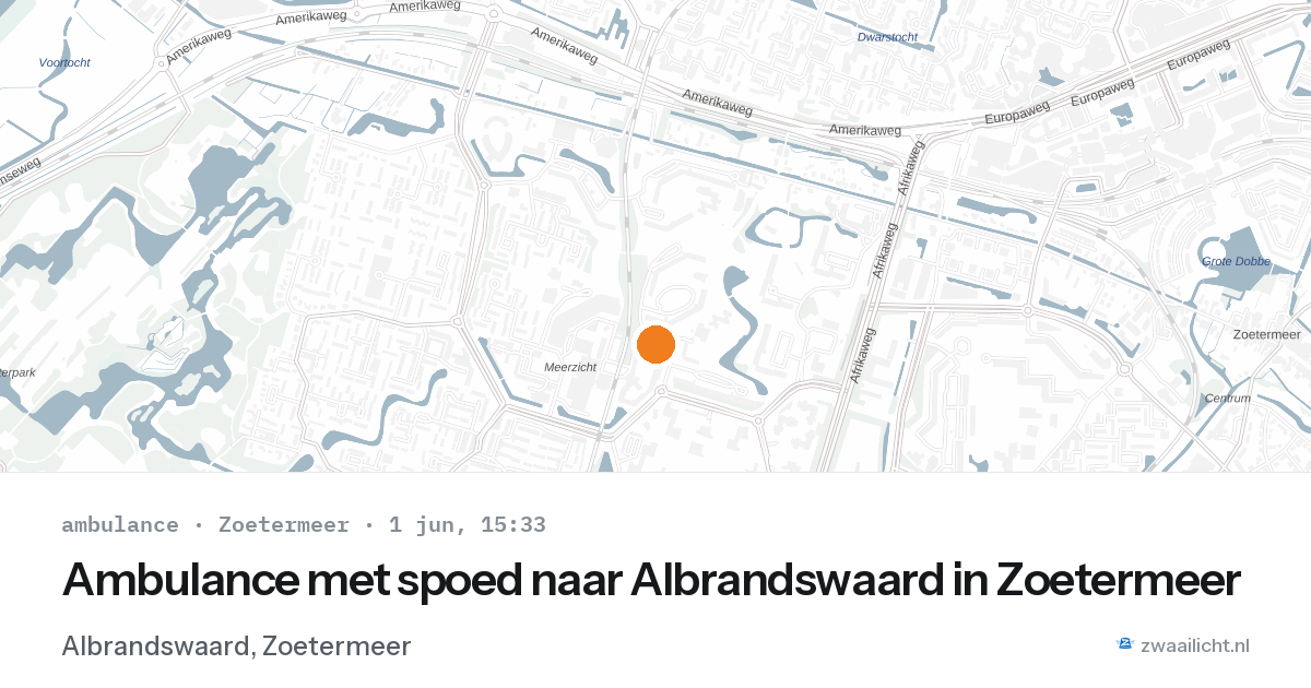 Ambulance met spoed naar Albrandswaard in Zoetermeer — 1 jun 2026