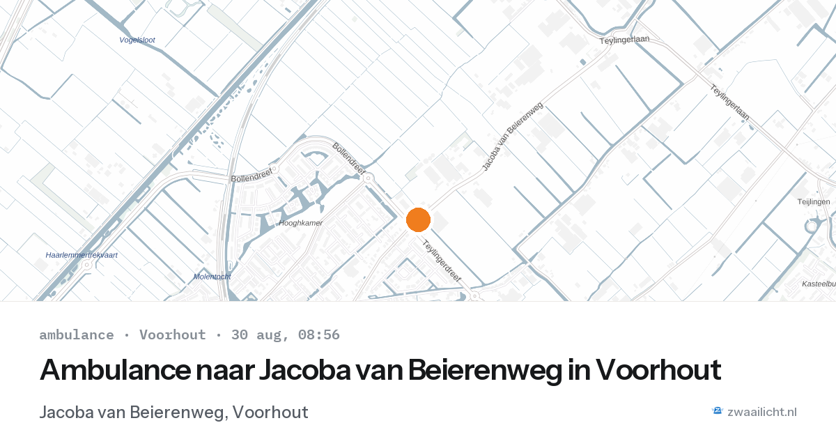 Ambulance naar Jacoba van Beierenweg in Voorhout — 30 aug 2026