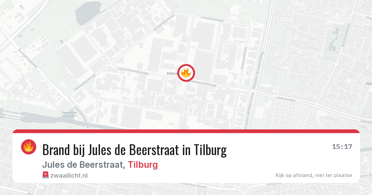 Brand bij Jules de Beerstraat in Tilburg — 1 jun 2026