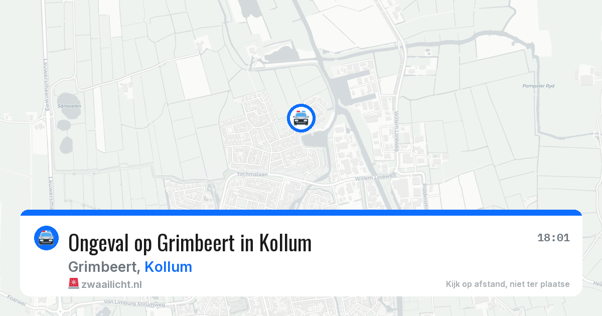Ongeval op Grimbeert in Kollum — 29 jul 2026