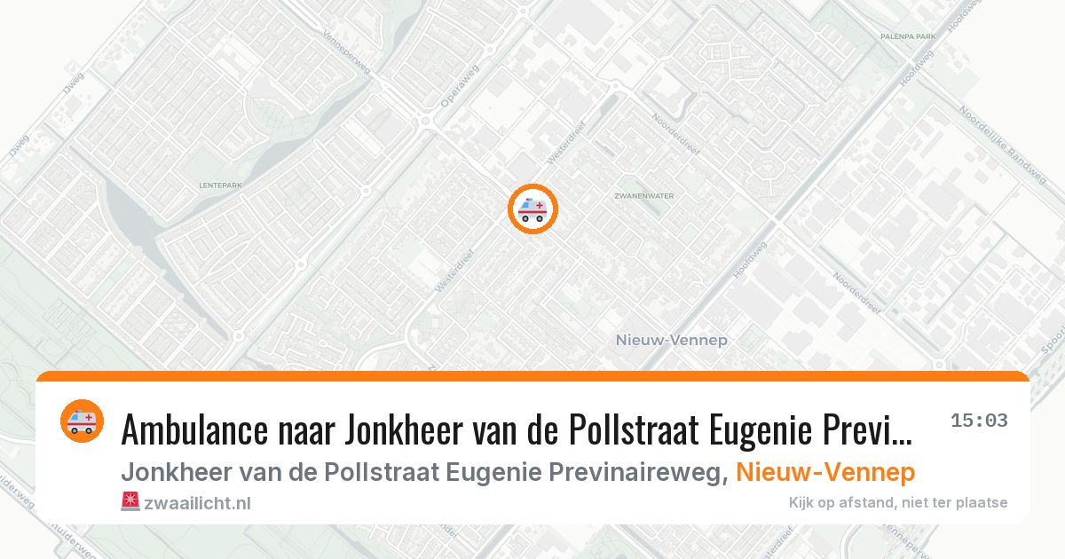 Ambulance naar Jonkheer van de Pollstraat Eugenie Previnaireweg in Nieuw-Vennep — 29 jul 2026